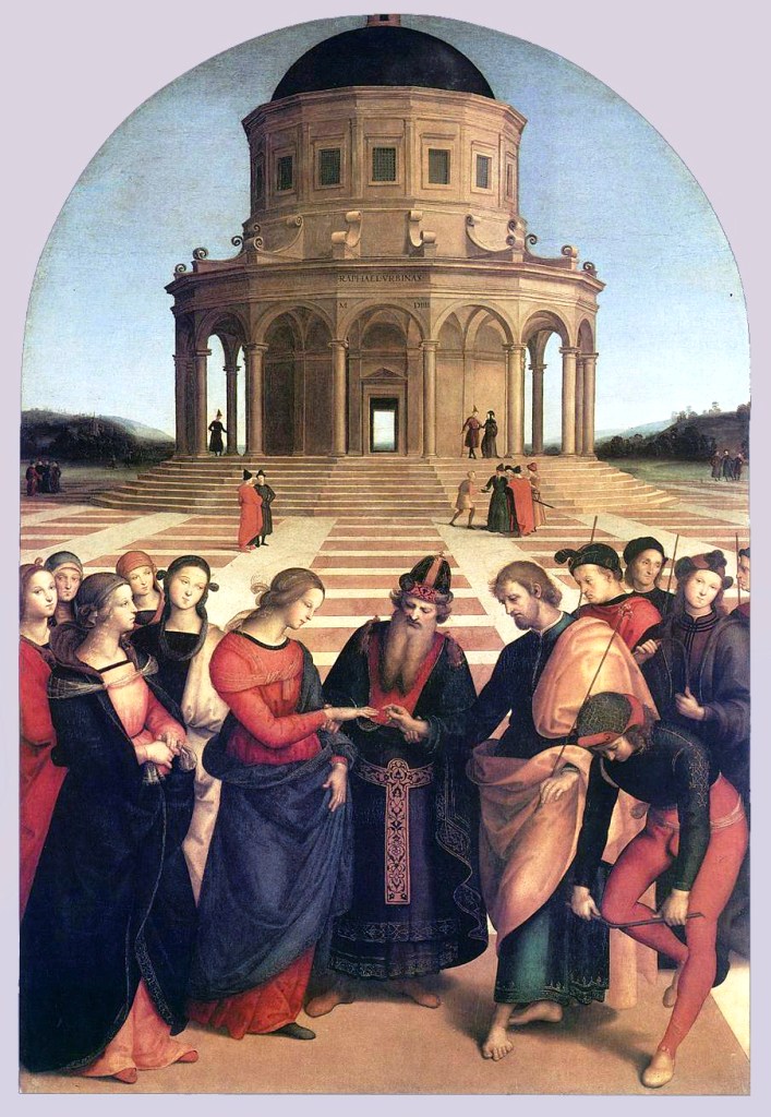 O Casamento da Virgem Maria por Rafael Sanzio